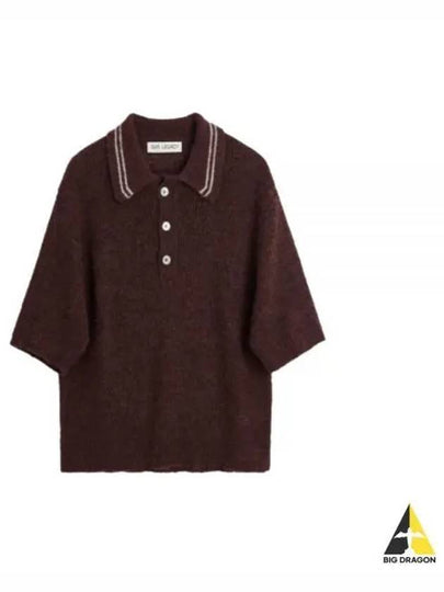 Traditional Polo Fuzzy Alpaca Knit Top Brown - OUR LEGACY - BALAAN 2