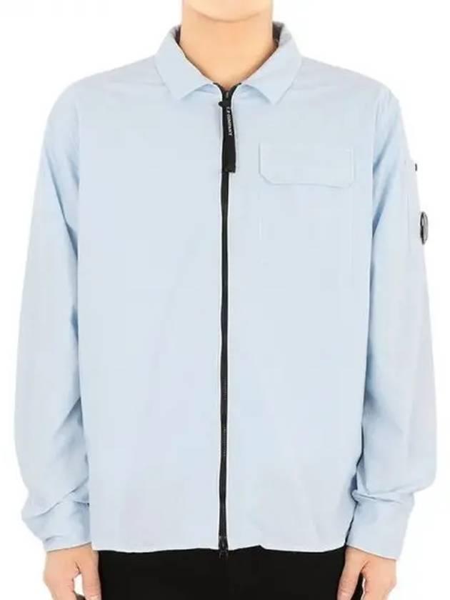 Gabardine Zip Up Long Sleeve Shirt Blue - CP COMPANY - BALAAN 2