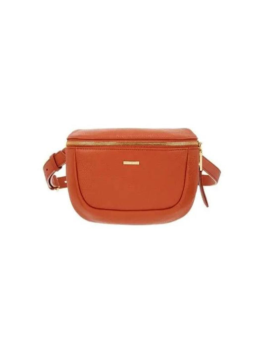 Men s Grainy Leather Zipper Belt Bag Vivid Orange 270284 - EMPORIO ARMANI - BALAAN 1