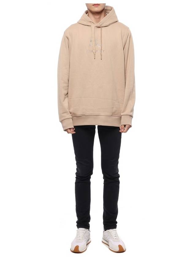 Embroidered EKD Cotton Hoodie Beige - BURBERRY - BALAAN 4