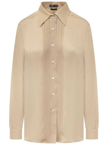 Tom Ford Silk Shirt With Pleated Detail - TOM FORD - BALAAN 1