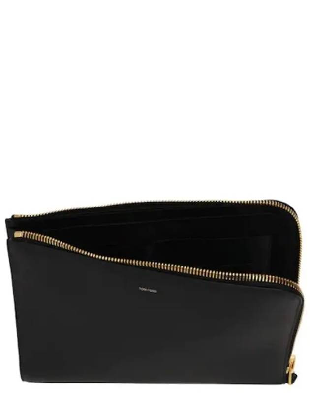 Tom Ford BUCKLEY Berkeley logo grain leather round zipper clutch bag - TOM FORD - BALAAN 5