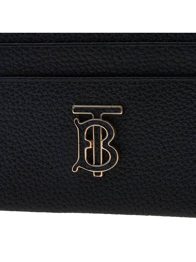 Grainy TB Logo Calfskin Card Wallet Black - BURBERRY - BALAAN 7