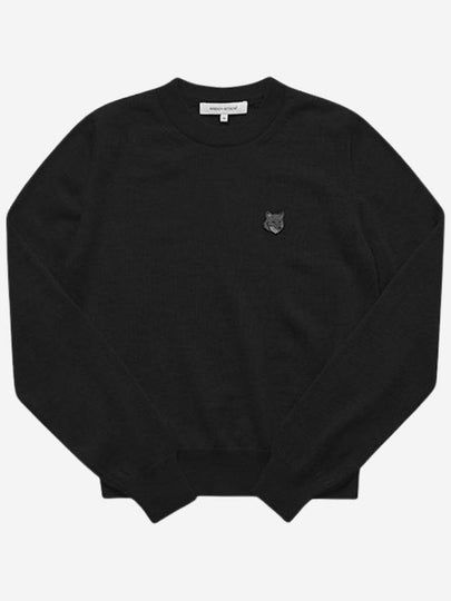 Bold Fox Head Wool Knit Top Black - MAISON KITSUNE - BALAAN 2