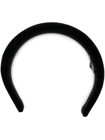 Metal Logo Velvet Hairband Black - MIU MIU - BALAAN 2