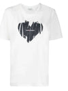 Heart Print Short Sleeve T-Shirt White - SAINT LAURENT - BALAAN 7