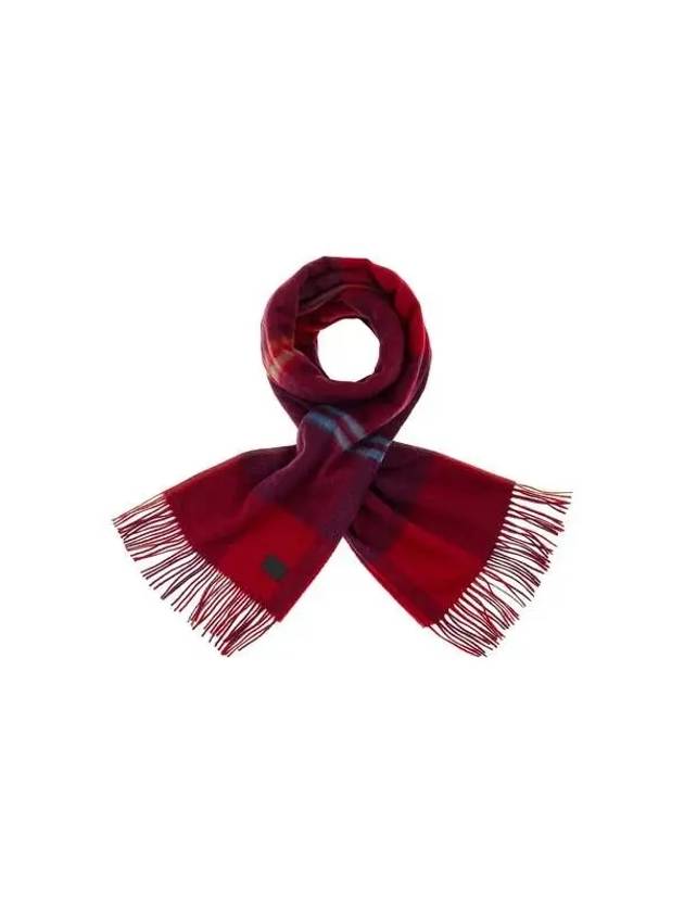 Oversized Check Wool Scarf Red 271420 - PAUL SMITH - BALAAN 1