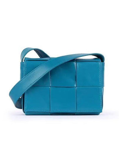 Cassette Small Leather Cross Bag Blue - BOTTEGA VENETA - BALAAN 2