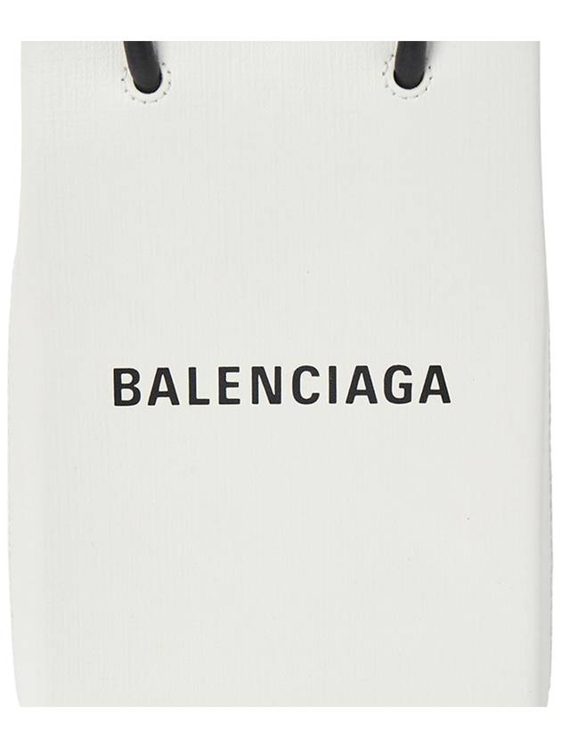 Logo Print Phone Holder Small Cross Bag White - BALENCIAGA - BALAAN 9