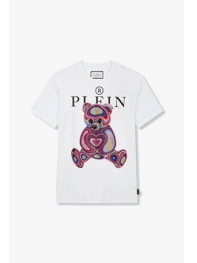 Women s Hotfix Teddy Bear Crewneck T Shirt White - PHILIPP PLEIN - BALAAN 1