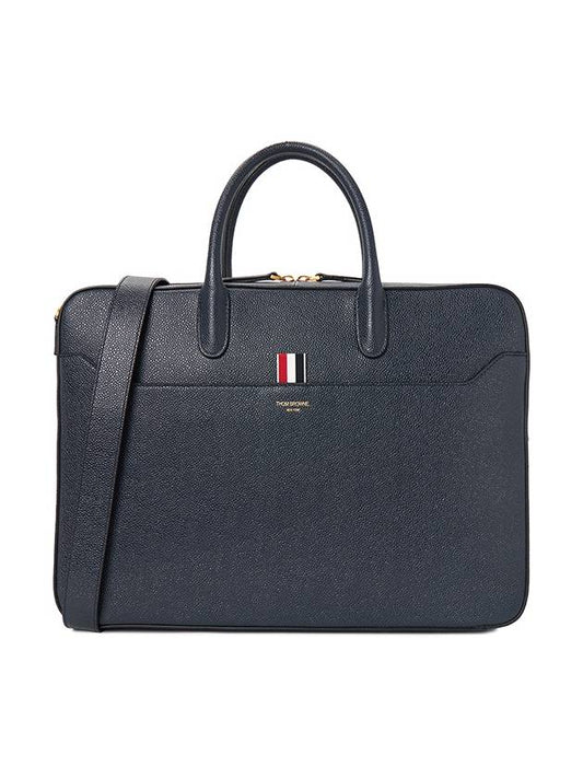 Pebble Grain Leather Brief Case Navy - THOM BROWNE - BALAAN 2