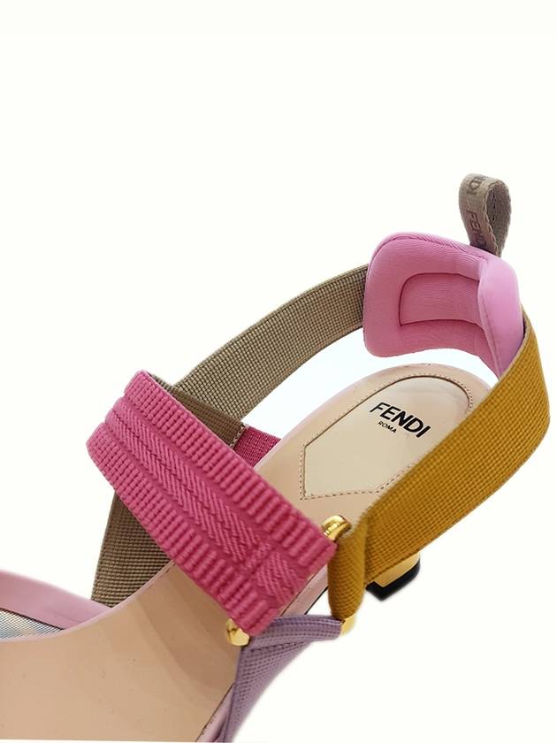 Colibri Mesh Medium Slingback Heel Pink - FENDI - BALAAN 8