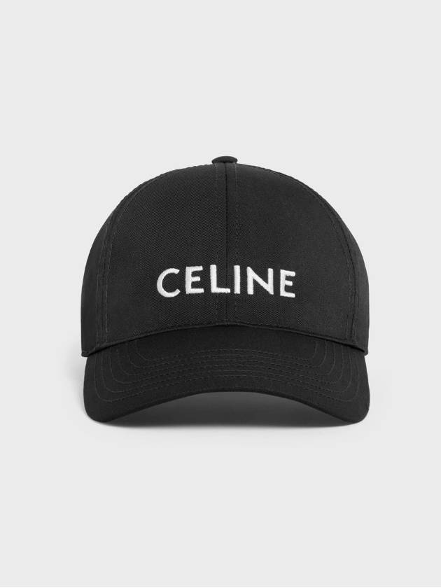 Embroidered Logo Cotton Ball Cap Black - CELINE - BALAAN 2