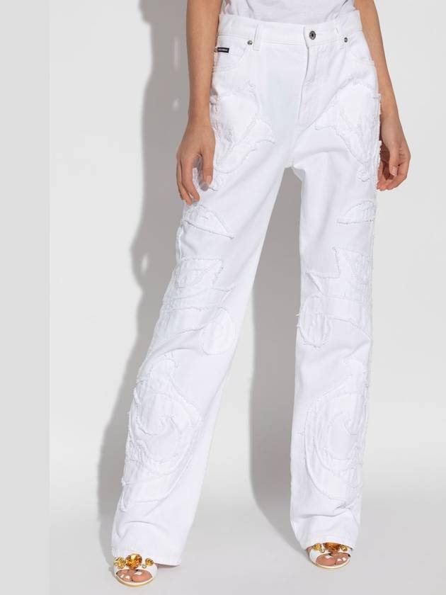 Dolce & Gabbana Jeans With Stitching, Women's, White - DOLCE&GABBANA - BALAAN 3