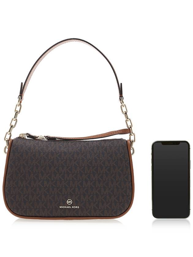 Women's Jet Set Monogram Print Shoulder Bag Brown - MICHAEL KORS - BALAAN 7