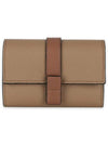 Small Soft Grained Calfskin Half Wallet Toffee - LOEWE - BALAAN 3