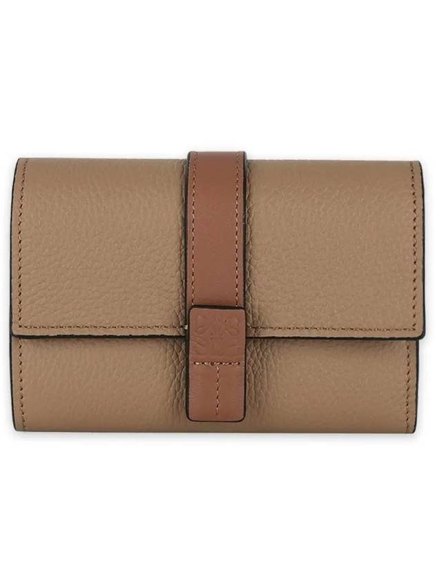 Small Soft Grained Calfskin Half Wallet Toffee - LOEWE - BALAAN 3