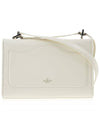 V Logo Plaque Foldover Shoulder Bag White - VALENTINO - BALAAN 4