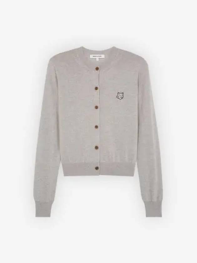 Bold Fox Head Patch Regular Cardigan Grey - MAISON KITSUNE - BALAAN 2