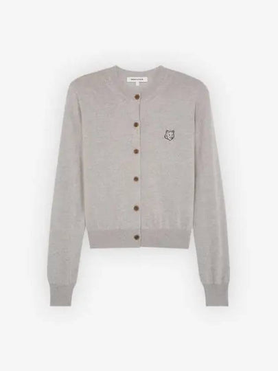 Bold Fox Head Patch Regular Cardigan Grey - MAISON KITSUNE - BALAAN 2