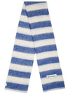 Logo Patch Stripe Wool Blend Muffler Blue White - ACNE STUDIOS - BALAAN 3