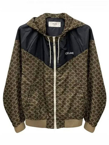 Monogram Nylon Print Classic Blouson Jacket Beige Black Men s 270501 - CELINE - BALAAN 1