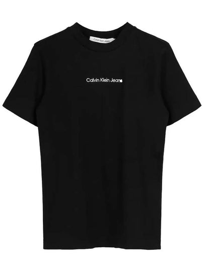 Monologo Short Sleeve T-Shirt Black - CALVIN KLEIN - BALAAN 2