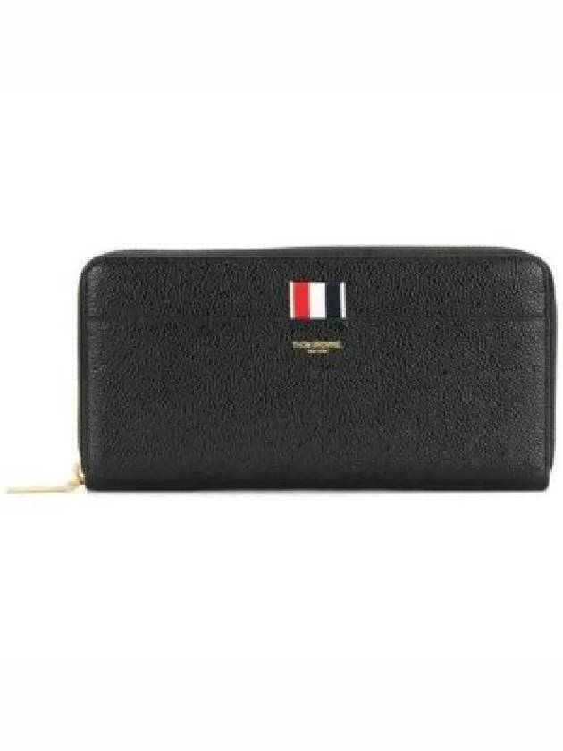 Grosgrain Tab Leather Continental Long Wallet Black - THOM BROWNE - BALAAN 2