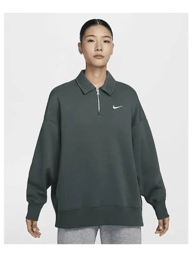 Sportswear Phoenix Fleece Women s Oversized Quarter Zip Polo Vintage Green FZ3208 338 717003 - NIKE - BALAAN 1