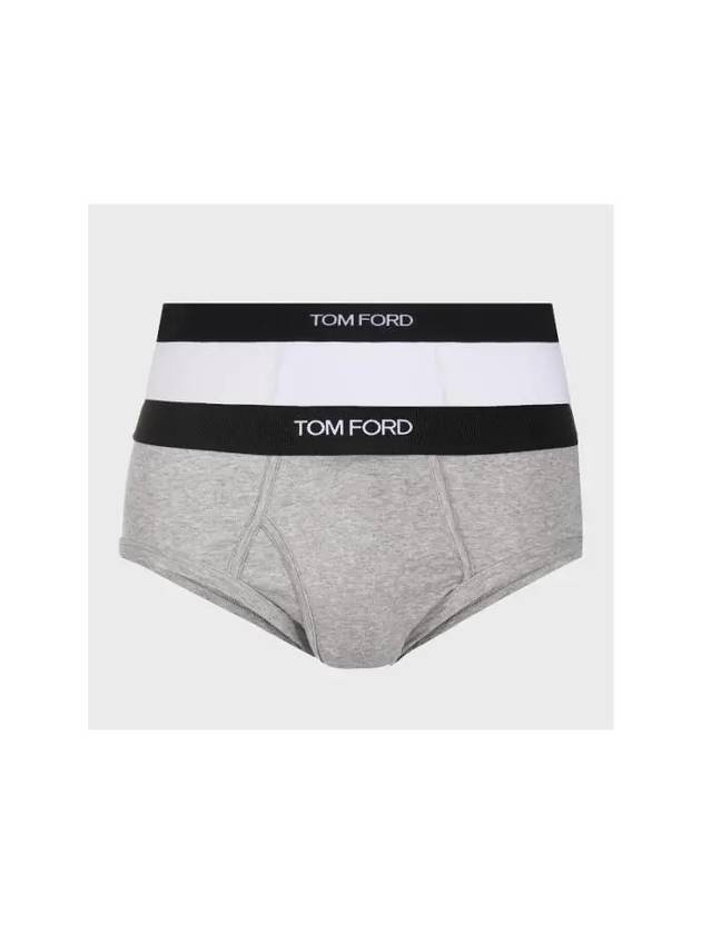 Men's Cotton Logo Waistband Briefs 2 Pack - TOM FORD - BALAAN 2