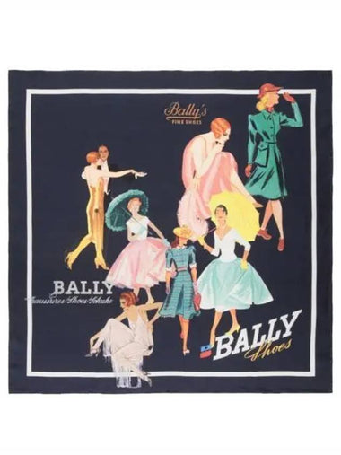 WSC03OSE152 U591 Illustration Print Silk Scarf - BALLY - BALAAN 1