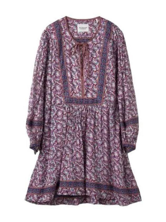 Organic Cotton Mini Dress Violet - ISABEL MARANT - BALAAN 1