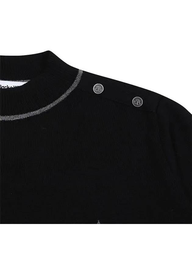 Women s Metal Terrier Point High Neck Sweater 2614LXKR BLACK - BLACK&WHITE - BALAAN 3