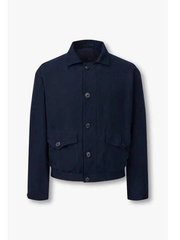 Men s soft button up collar jacket navy - GIORGIO ARMANI - BALAAN 1