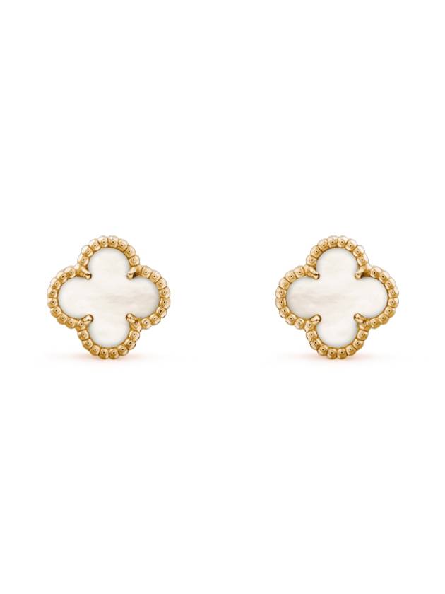 Sweet Alhambra Earrings Gold White - VANCLEEFARPELS - BALAAN 2