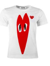 Women's Double Heart Short Sleeve TShirt White P1T223 - COMME DES GARCONS - BALAAN 5