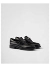 Triangle Logo Brush Leather Loafers Black - PRADA - BALAAN 2