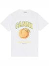 Women's Relaxed Peach Print Short Sleeve T-Shirt White - GANNI - BALAAN 2