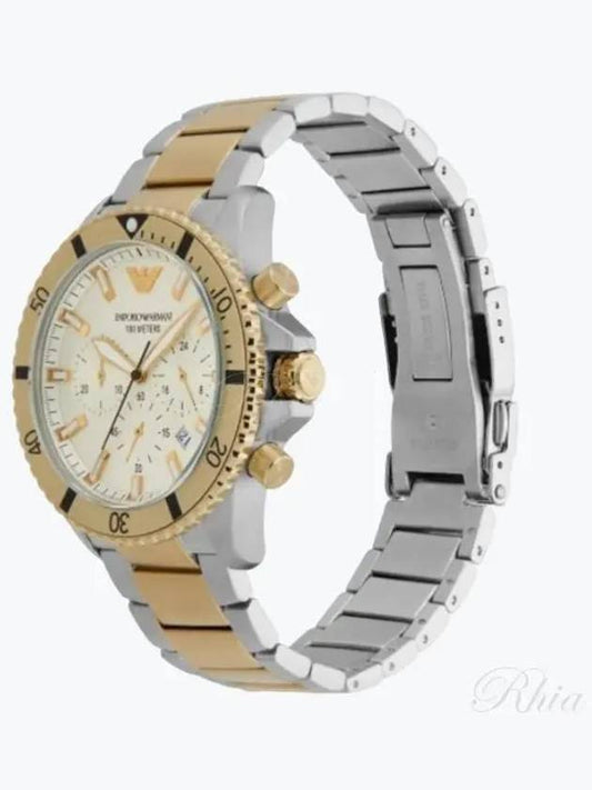 Diver Chronograph Metal Watch Silver Gold - EMPORIO ARMANI - BALAAN 2