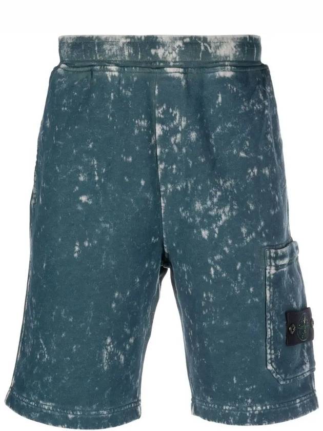 Wappen Patch Off Dye Bermuda Shorts Blue - STONE ISLAND - BALAAN 3