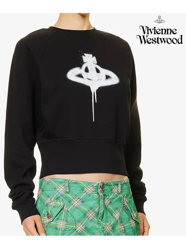 Spray ORB Logo Sweatshirt Black - VIVIENNE WESTWOOD - BALAAN 5