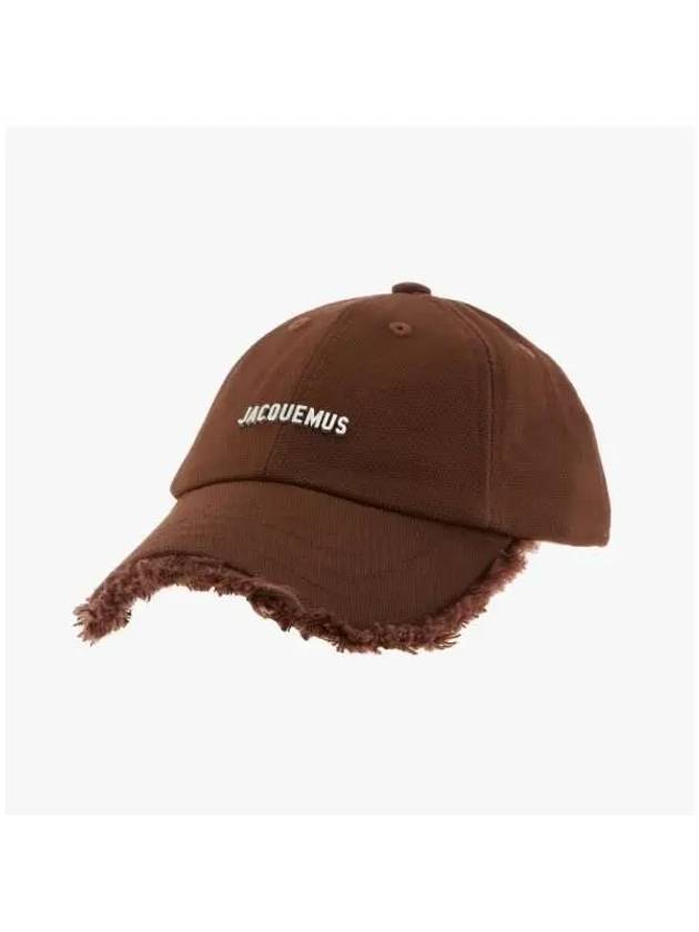 La Casquette Artichoke Fringe Metal Logo Ball Cap Brown - JACQUEMUS - BALAAN 4