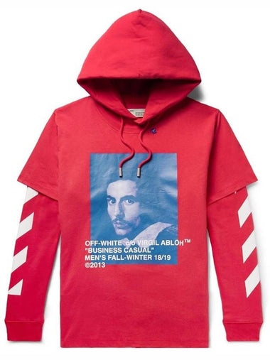 12Th Anniversary Bernini Short Sleeve Layered Hoodie Red - OFF WHITE - BALAAN 1