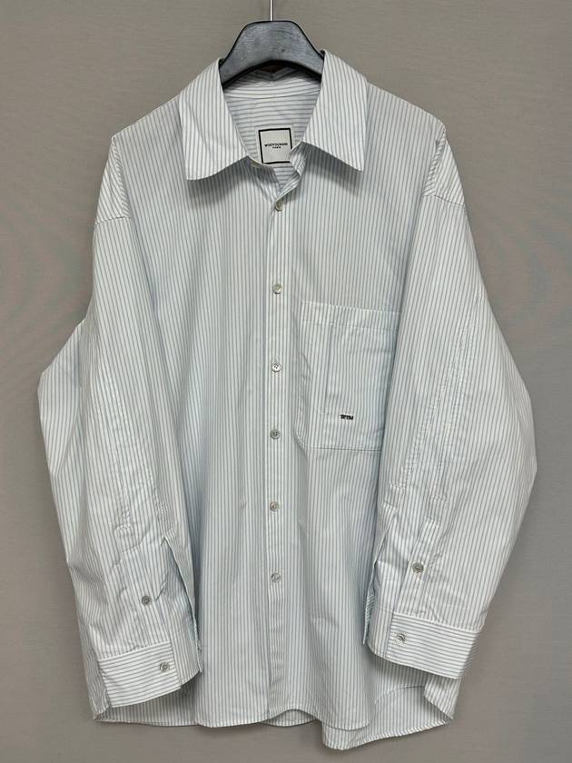 Blue Striped Cotton Shirt 115 - WOOYOUNGMI - BALAAN 1