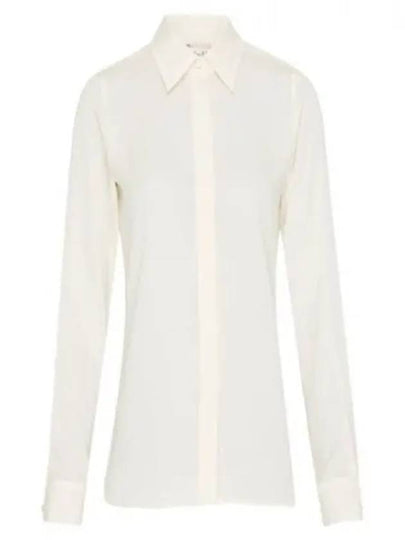 Filmato Button Cuff Silk Long Sleeve Shirt Ivory - MAX MARA - BALAAN 2