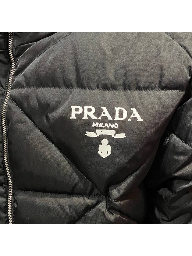 Re-Nylon Down Padded Jacket Black - PRADA - BALAAN 7