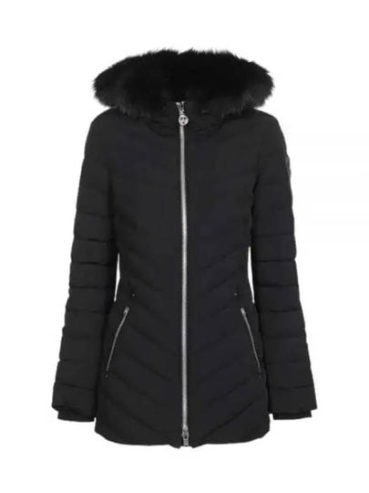 Women's Roselan Hooded Padded Black Fur Black - MOOSE KNUCKLES - BALAAN 2