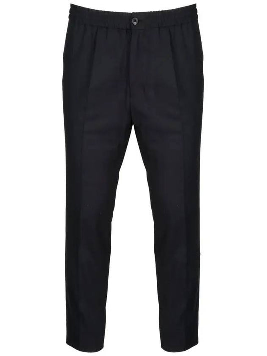 pleated straight pants black - AMI - BALAAN.