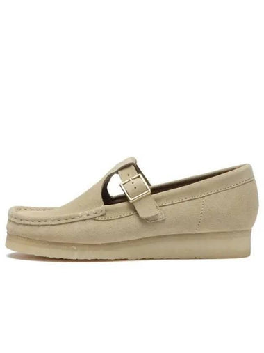 Wallabee T-Bar Maple Suede Loafers Beige - CLARKS - BALAAN 1