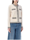 Kendra Button-Up Crew Neck Cardigan Ivory - TORY BURCH - BALAAN 1